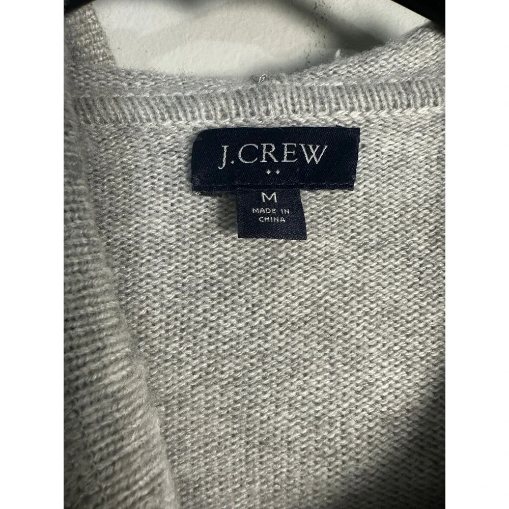 J.Crew Mens Extra Soft Wool Blend Sweater Hoodie Heather Grey Medium‎ Pullover
